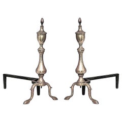 Pair of American Country Brass Andirons