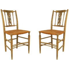 Pair of American Country Grey Side Chairs