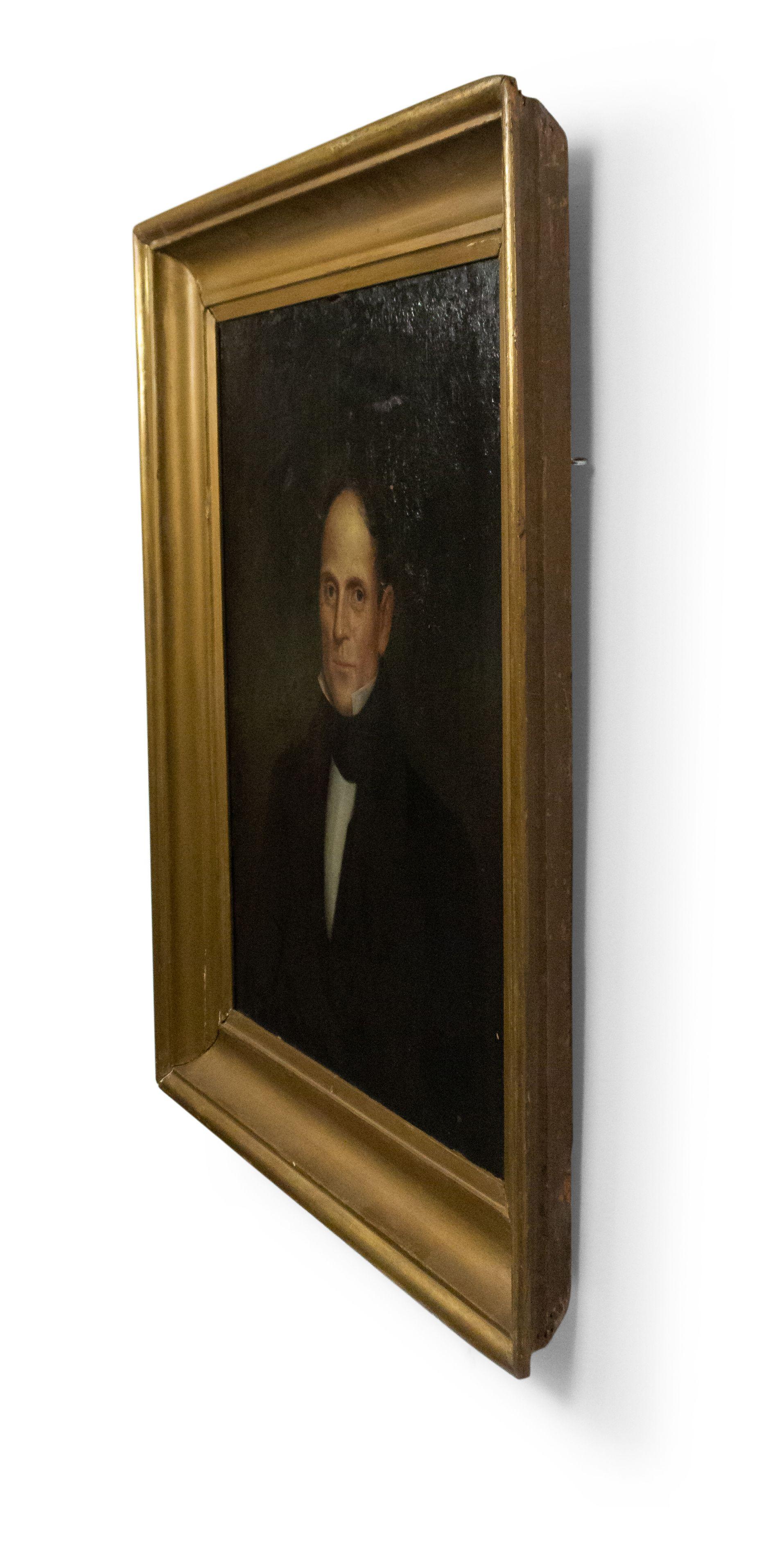 Pair of American Country Male and Female Portraits In Good Condition For Sale In Queens, NY