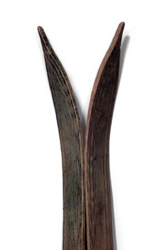 Pair of American Country Pine Snow Skis