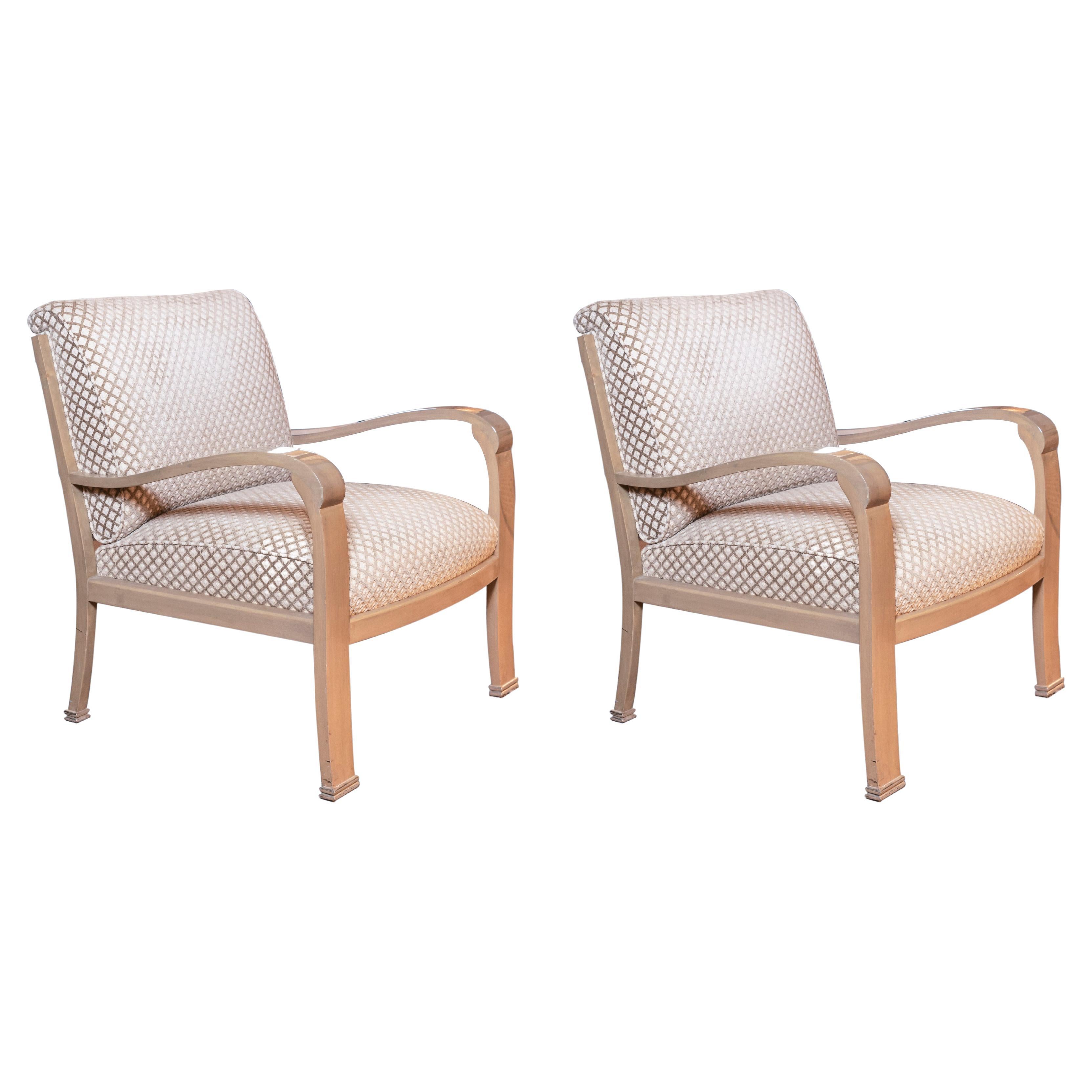 Pair of American Deco Revival Sally Sirkin Lewis for J. Robert Scott Armchairs For Sale