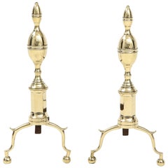 Pair of American Double Lemon Andirons