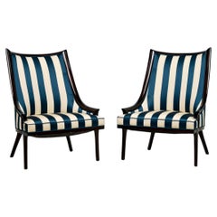 Pair of American Ebonized Armchairs