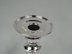 Pair of American Edwardian Classical Sterling Silver Candlesticks