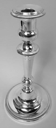 Pair of American Edwardian Classical Sterling Silver Candlesticks