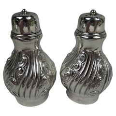 Pair of American Edwardian Sterling Silver Salt & Pepper Shakers