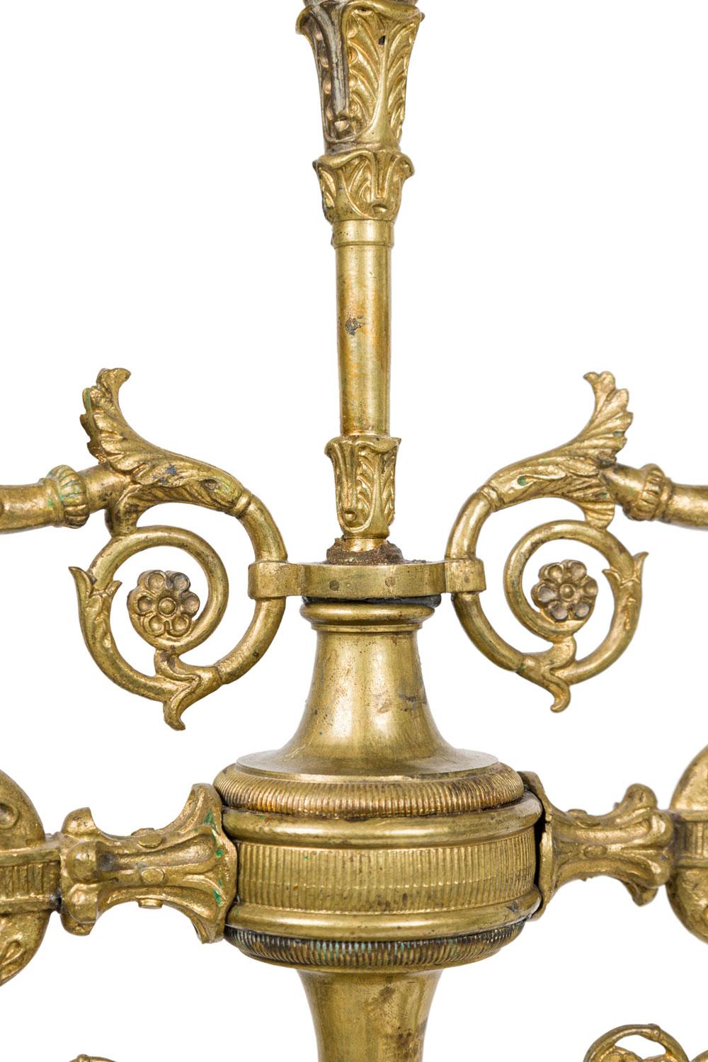 Pair of American Empire Bronze Dore Candelabras in vendita 3