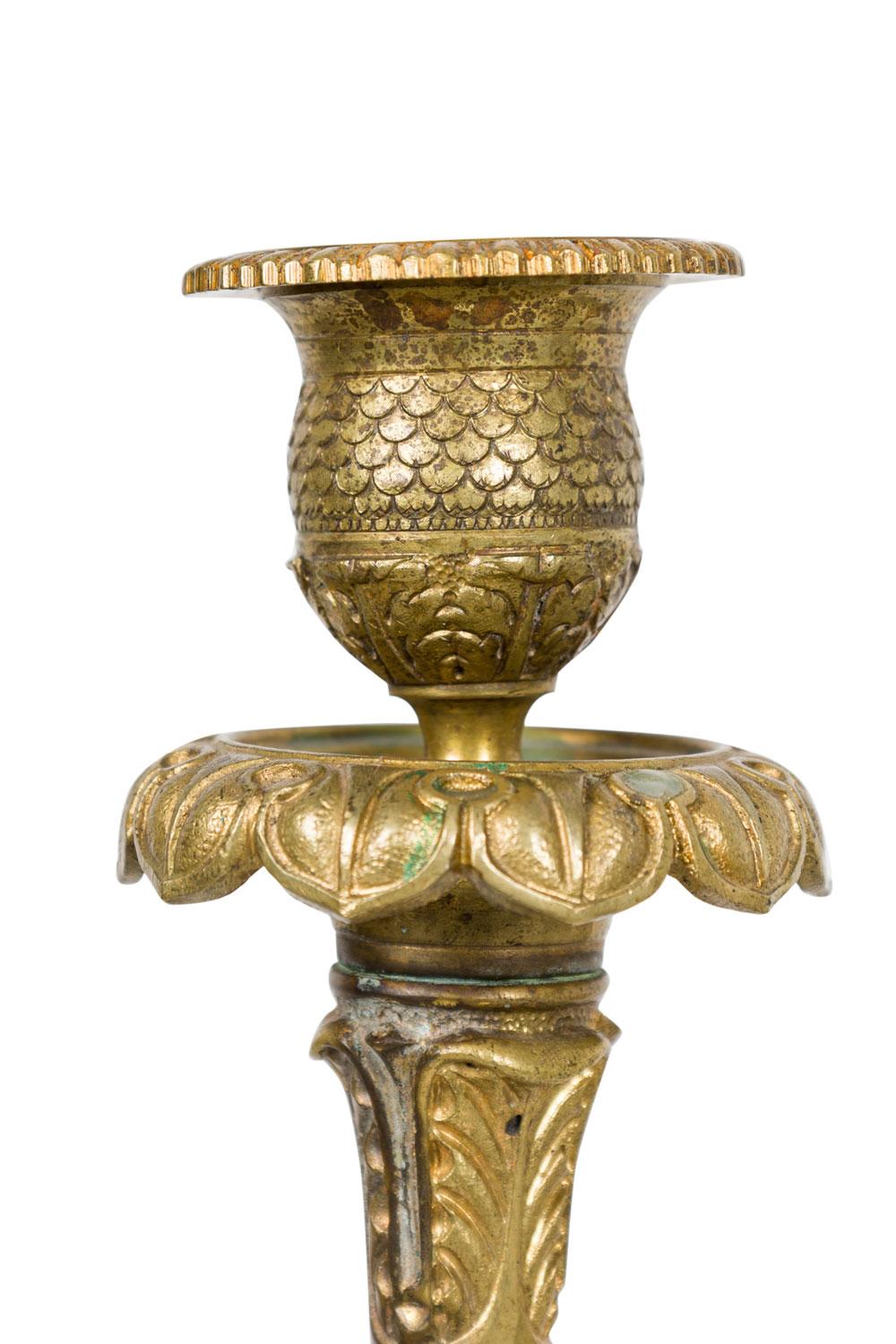 Pair of American Empire Bronze Dore Candelabras in vendita 2