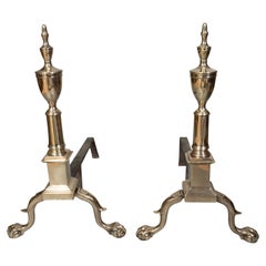 Pair Of American Federal Bell Metal Andirons