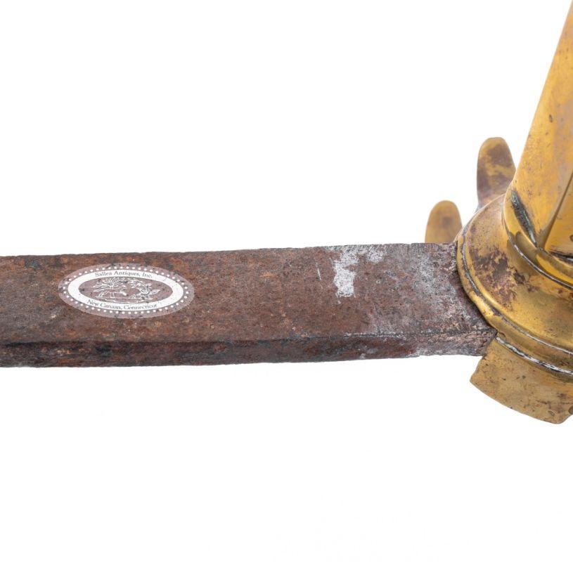 Pair of American Federal Brass Andirons 1