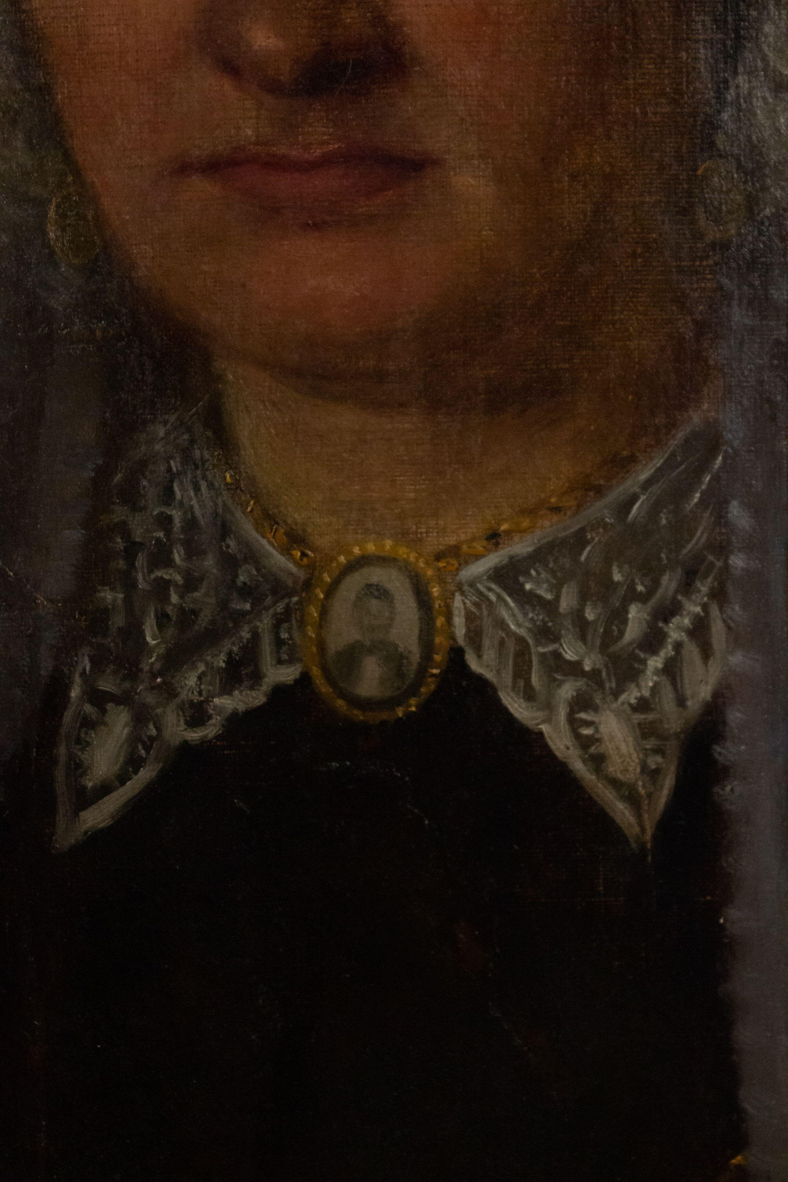 Paire de portraits à l'huile d'hommes et de femmes fédéraux américains Bon état - En vente à New York, NY