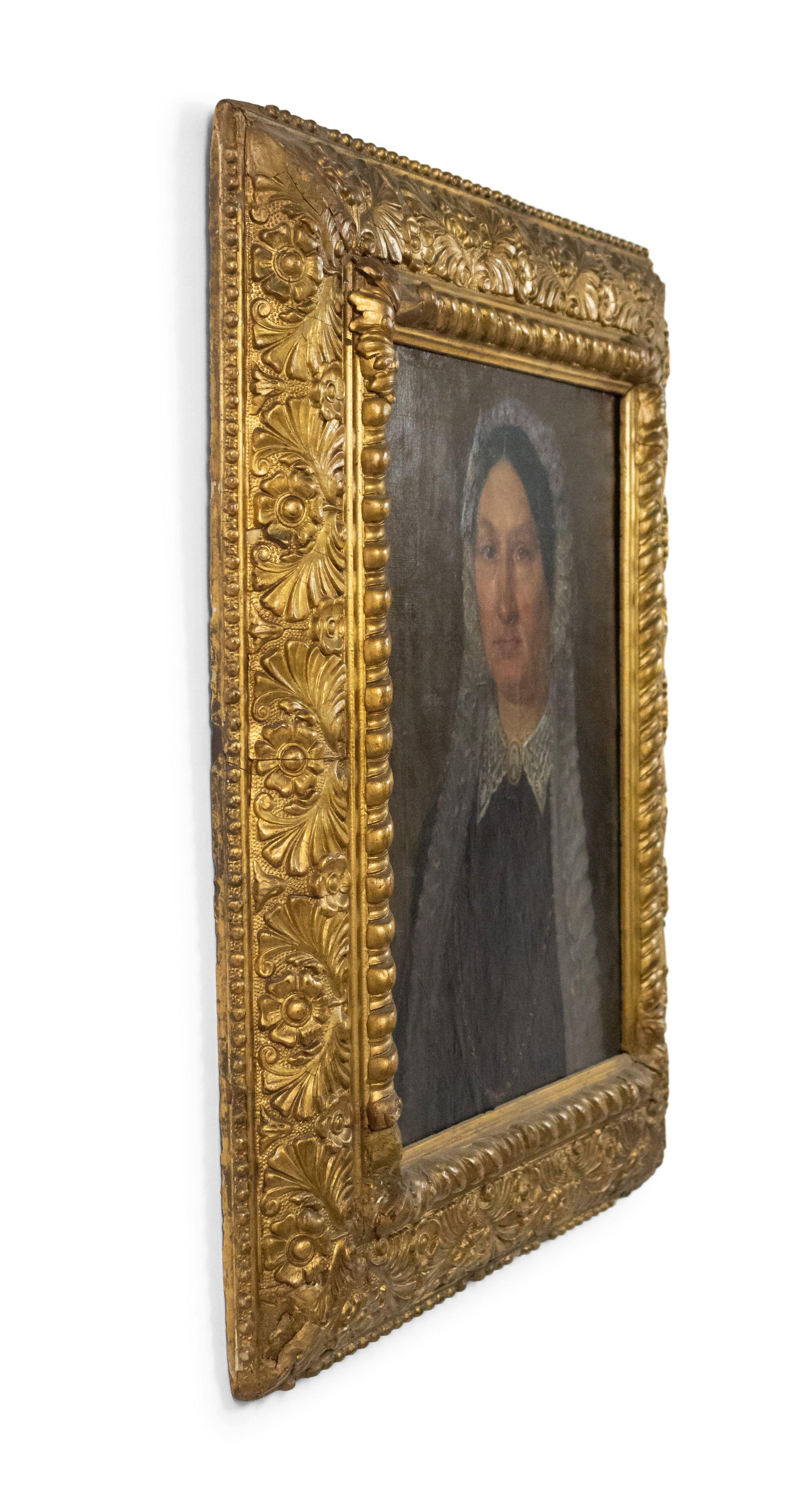 XIXe siècle Paire de portraits à l'huile d'hommes et de femmes fédéraux américains en vente