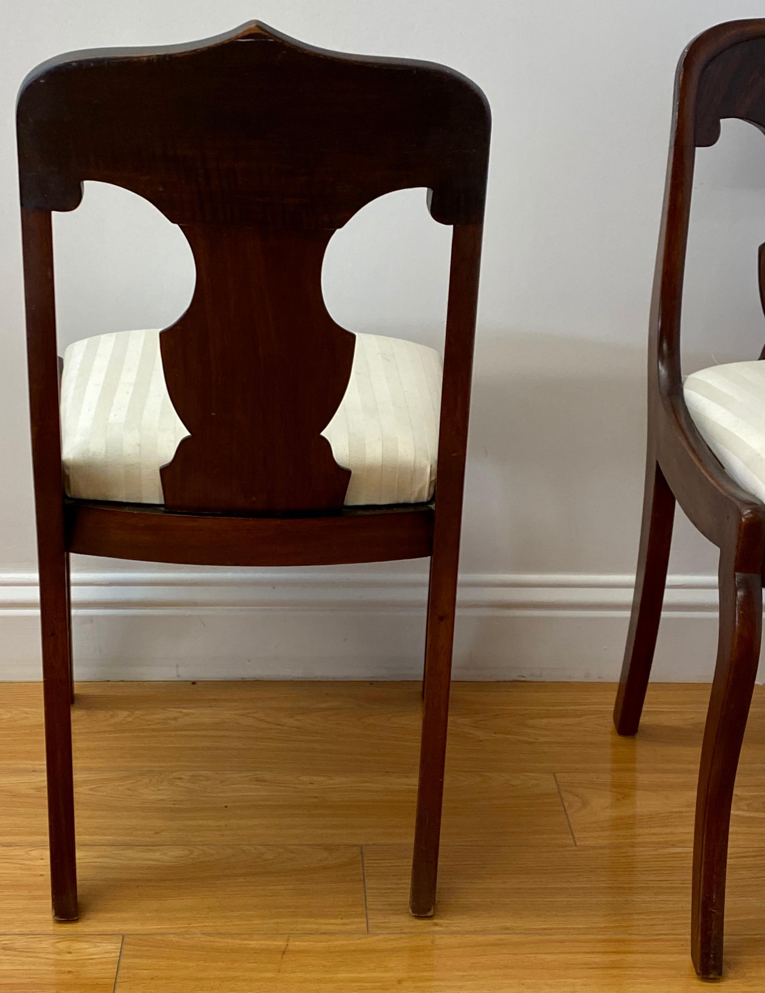 Pair of American Flame Mahogany Empire Style Side Chairs 1