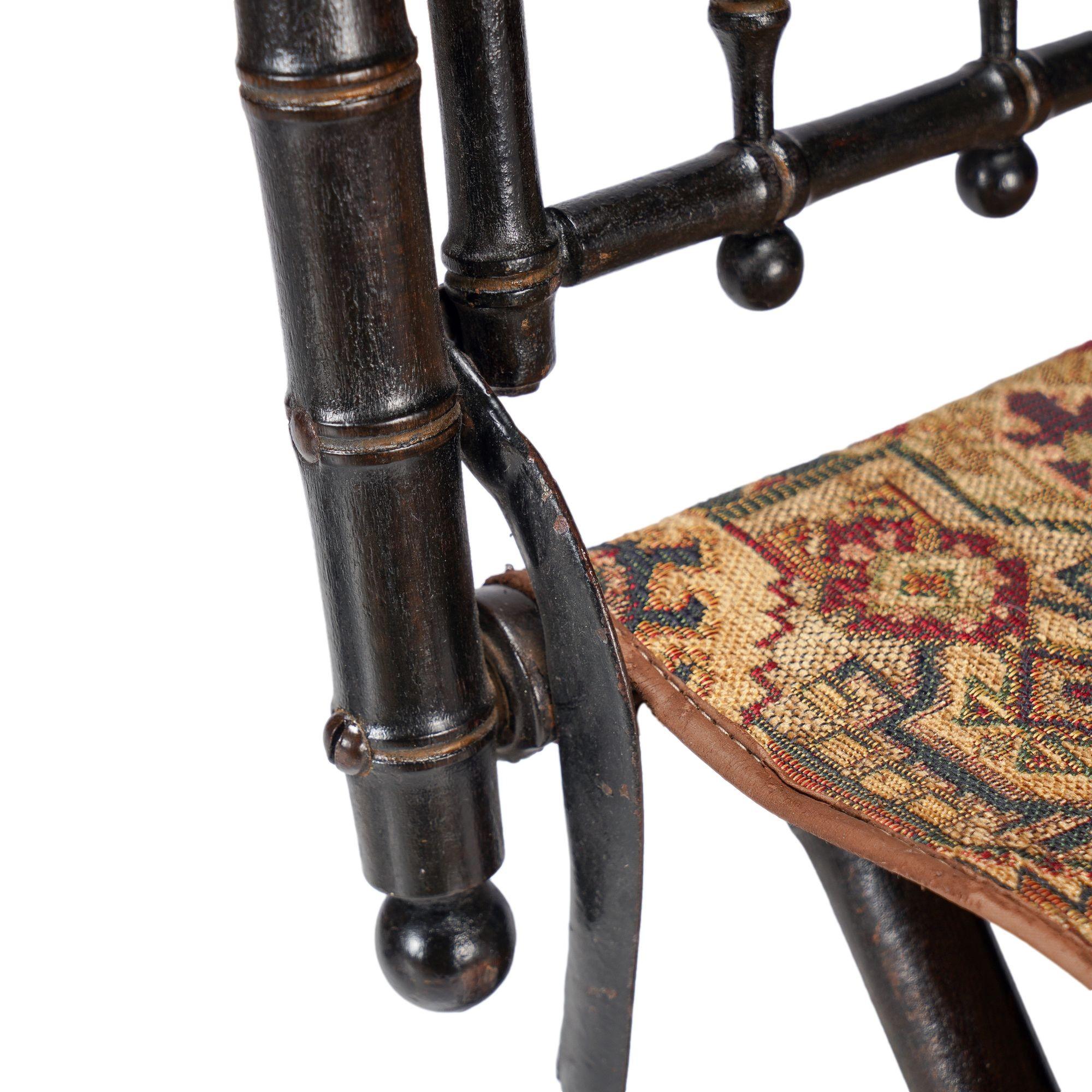 Paar amerikanische Klappbare Lagerstühle, um 1860-70 im Angebot 6