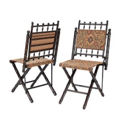 Pair of American folding camp chairs, c. 1860-70
