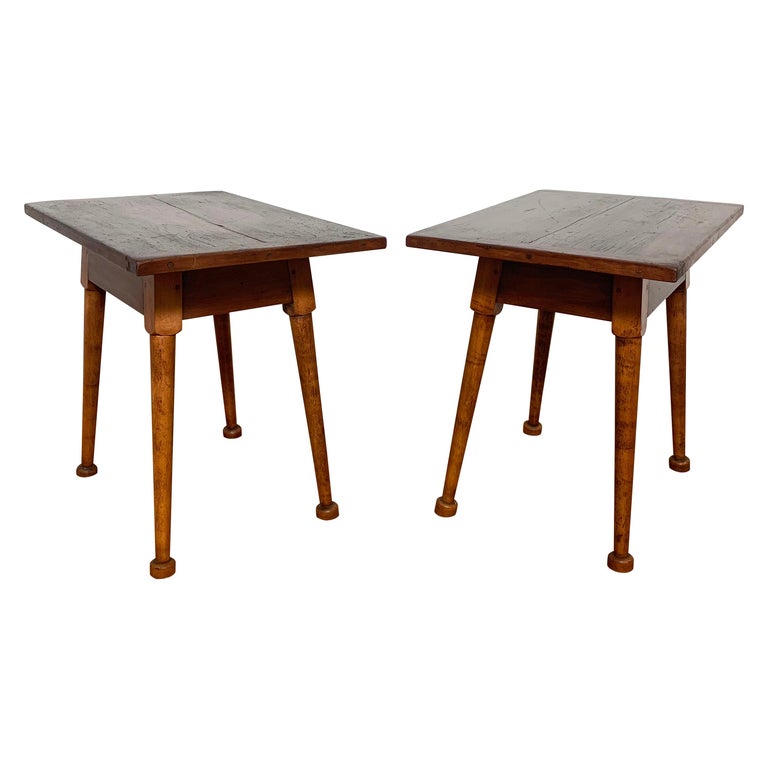 Pair of American Hand Crafted Studio Side Tables by M. Campbell Lorini