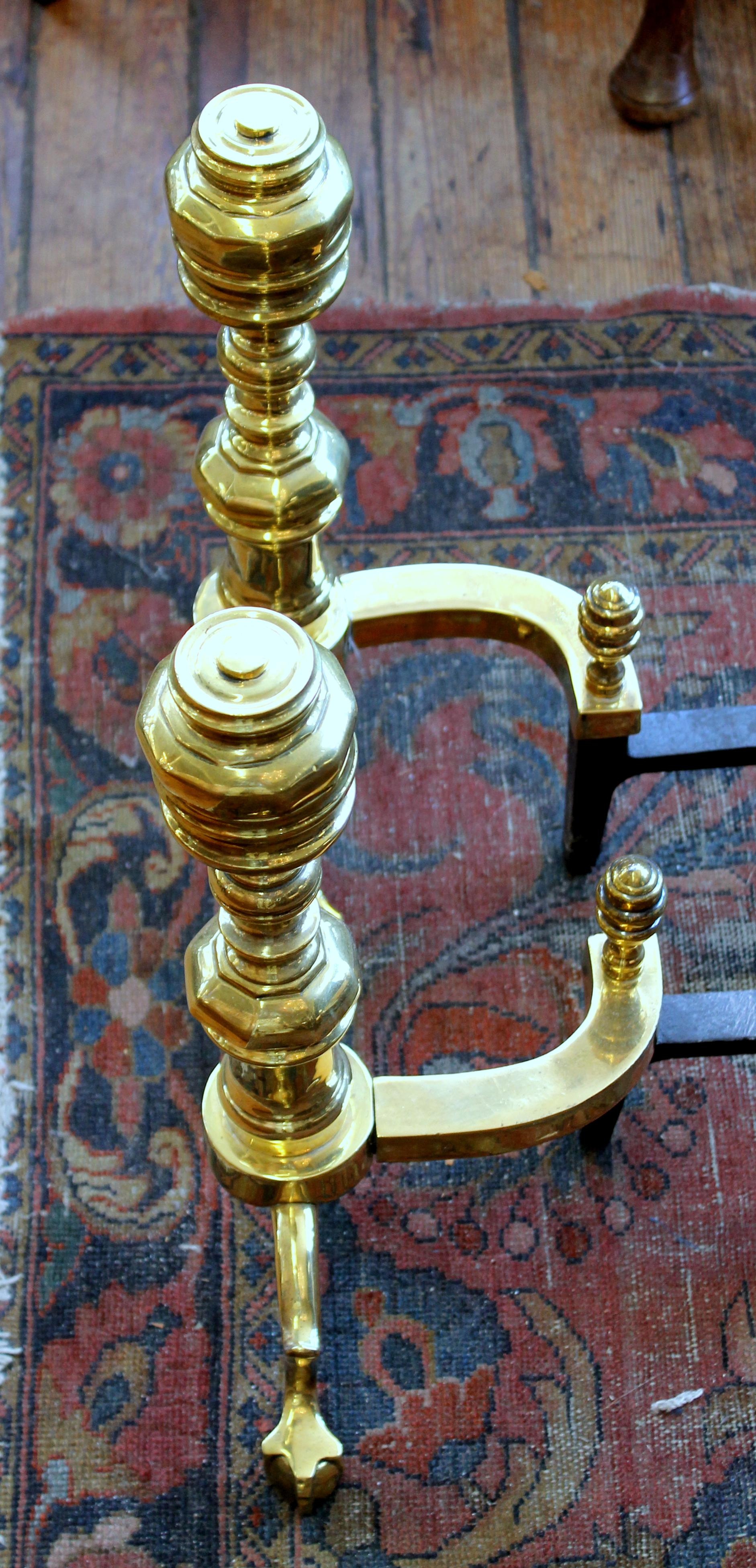 Pair of American Harvin Solid Cast Brass Old Reprod. 
