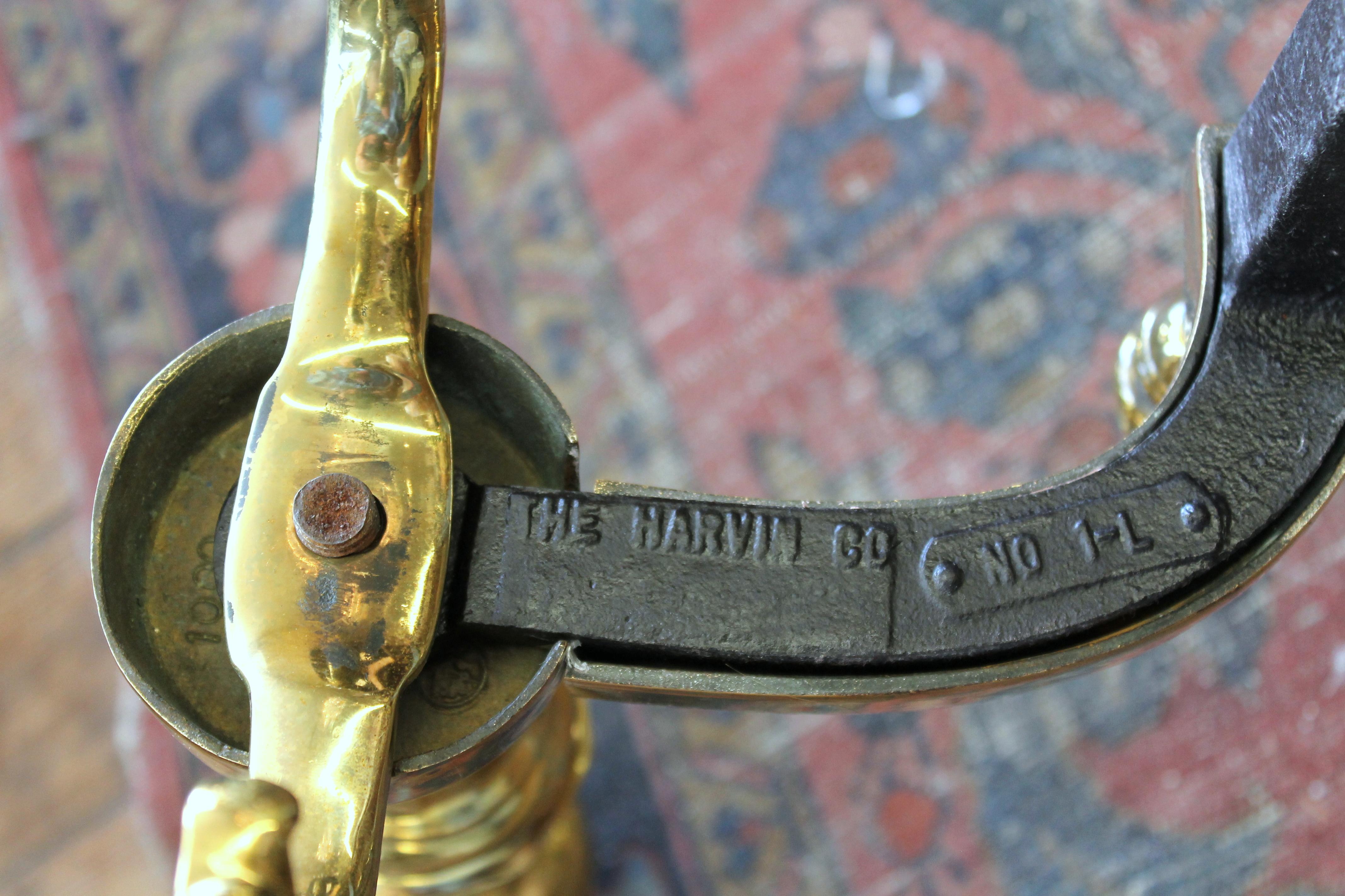 Pair of American Harvin Solid Cast Brass Old Reprod. 