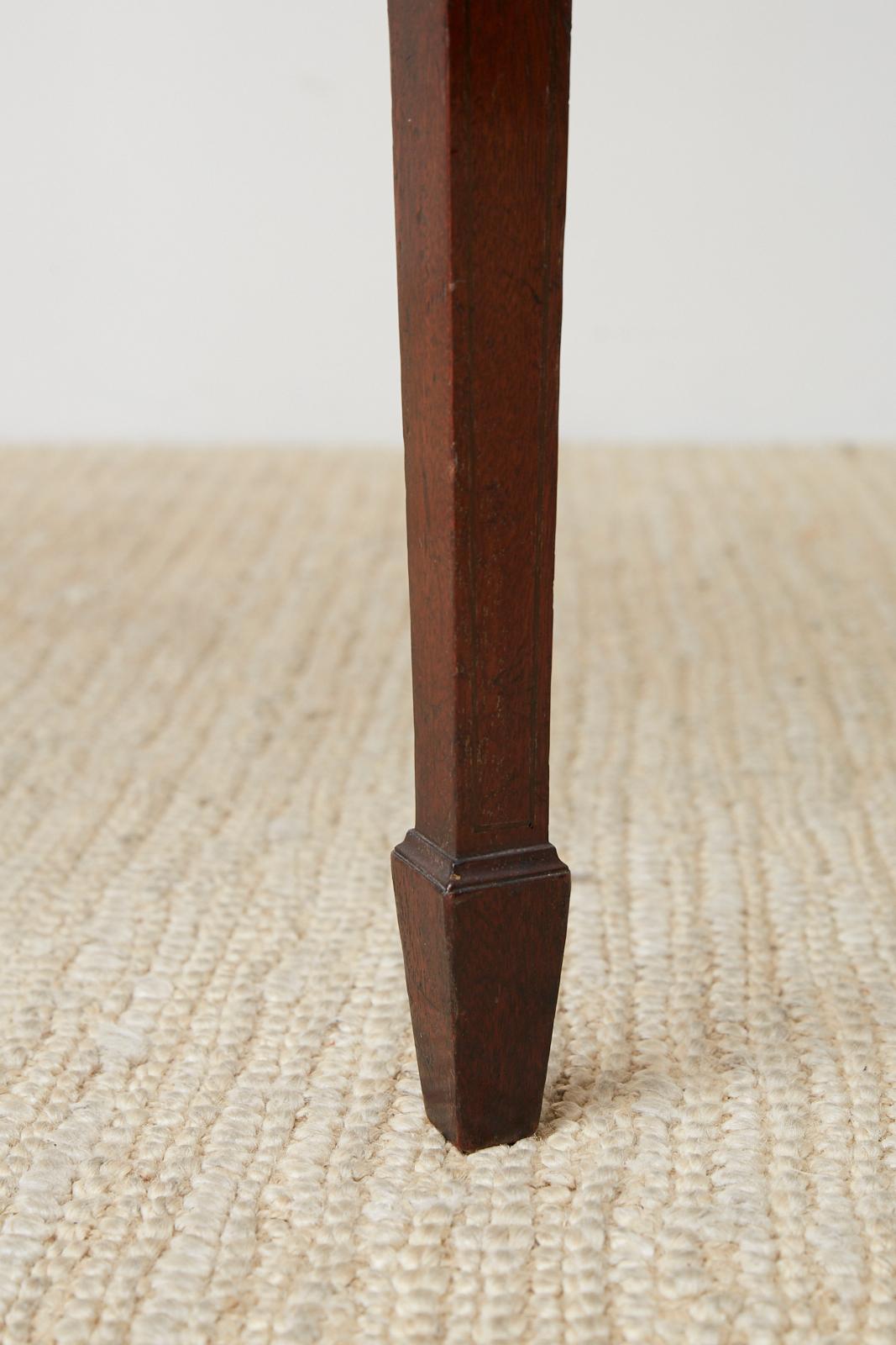 Pair of American Hepplewhite Style Demilune Console Tables 6