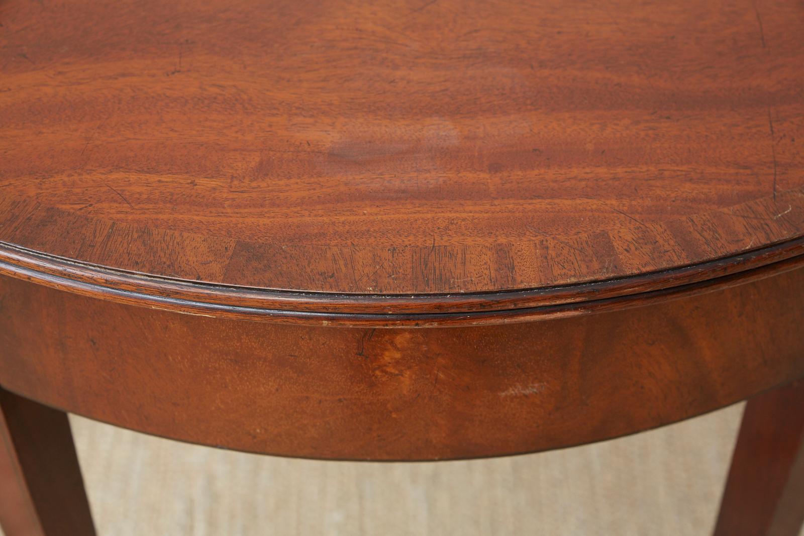 19th Century Pair of American Hepplewhite Style Demilune Console Tables