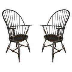 Vintage Pair of American Hoopback Windsor Chairs