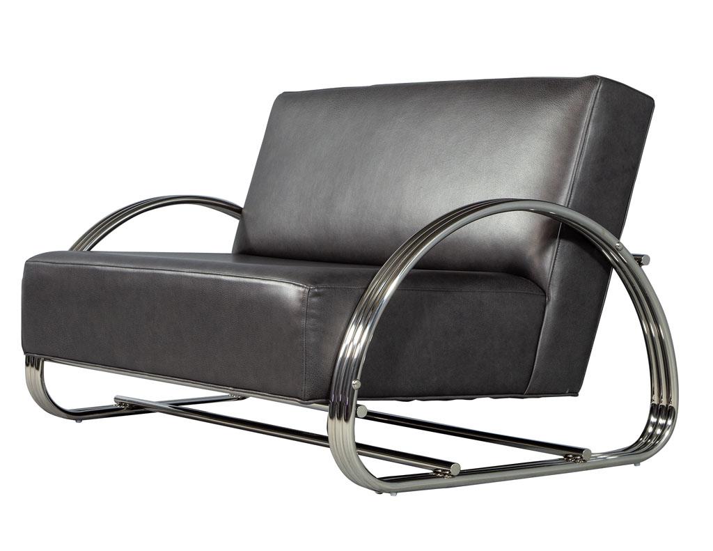 modern leather loveseat