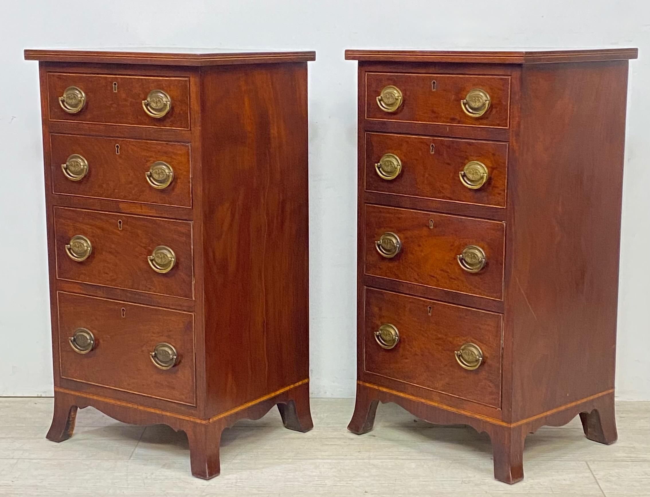 Pair of American Mahogany Bedside Cabinets Chests, 19th Century 1