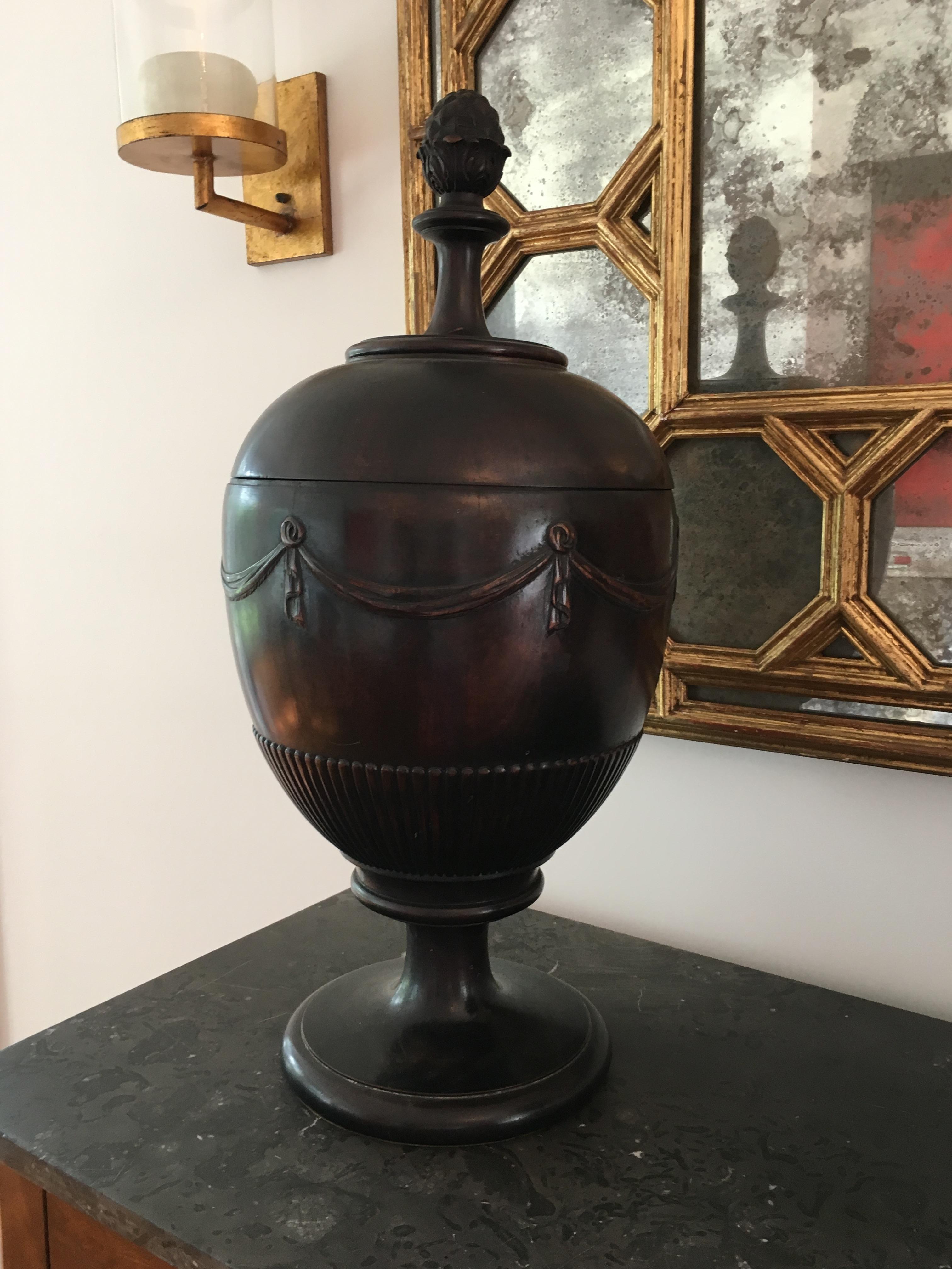 Pair of American Mahogany Cutlery Box Urns 15