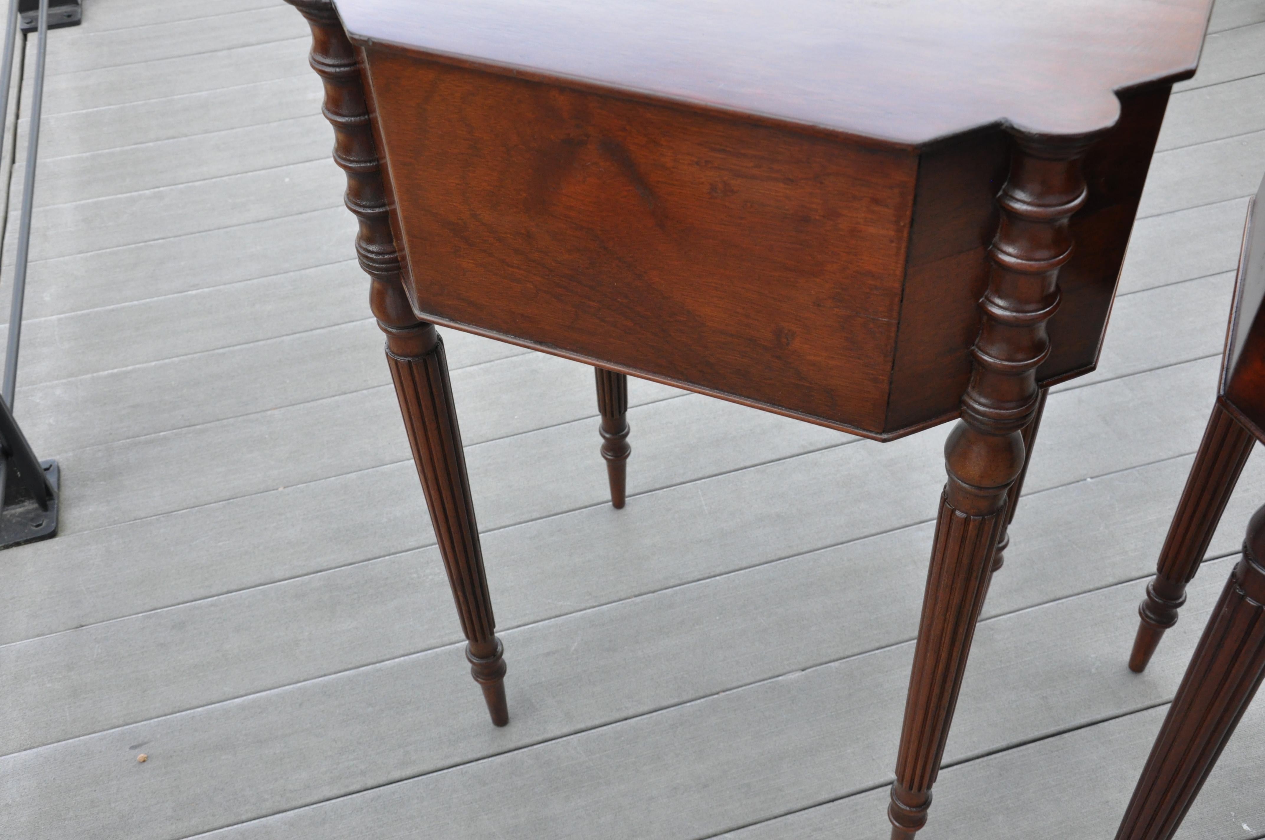 Pair of American Mahogany Federal Style Work End Tables 2