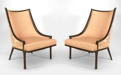 Pair of American Ebonized Armchairs