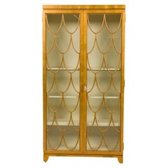 Pair of American Mid-Century Gold Gilt Display Cabinet