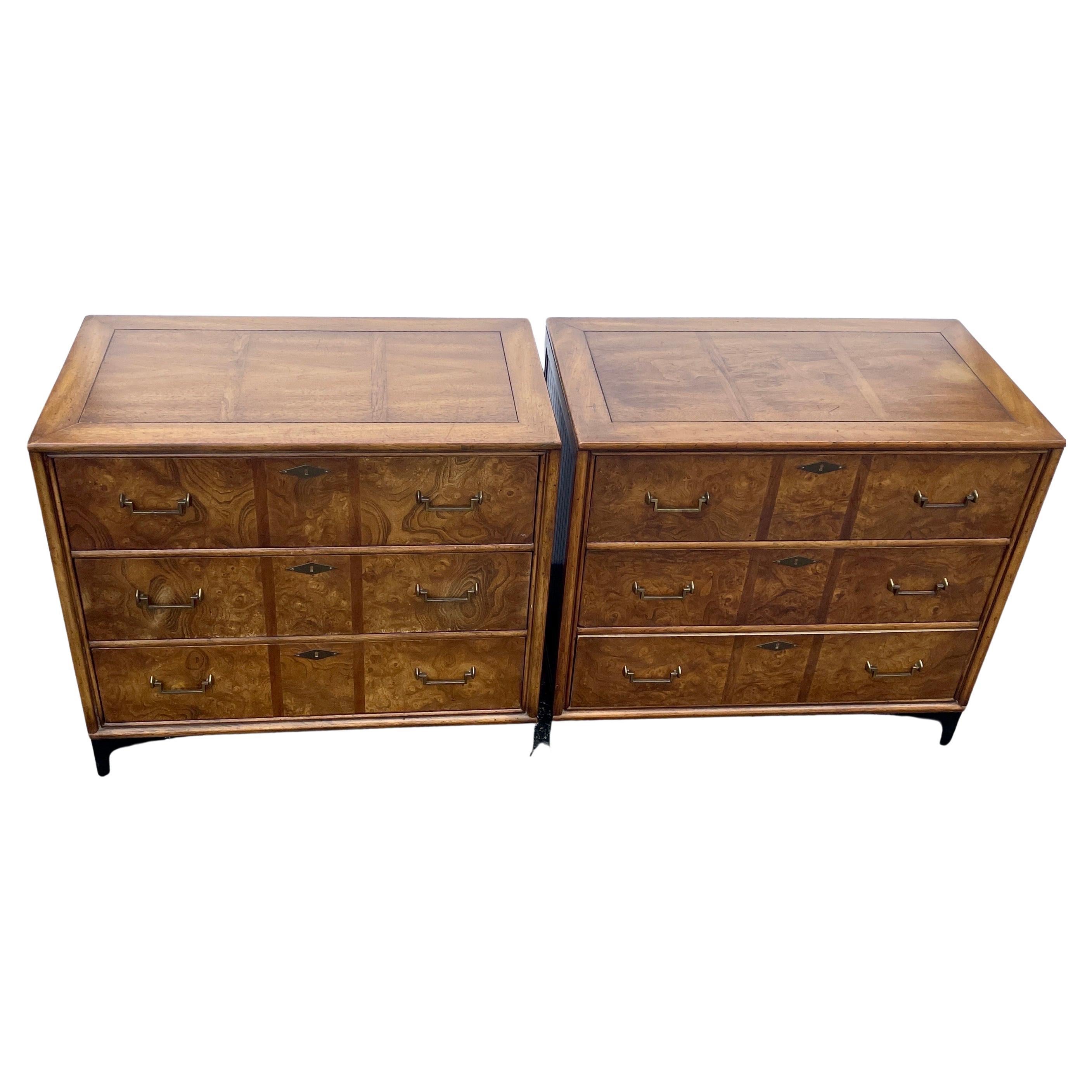 Hand-Crafted Pair of American Mid-Century Mastercraft Chests of Drawers