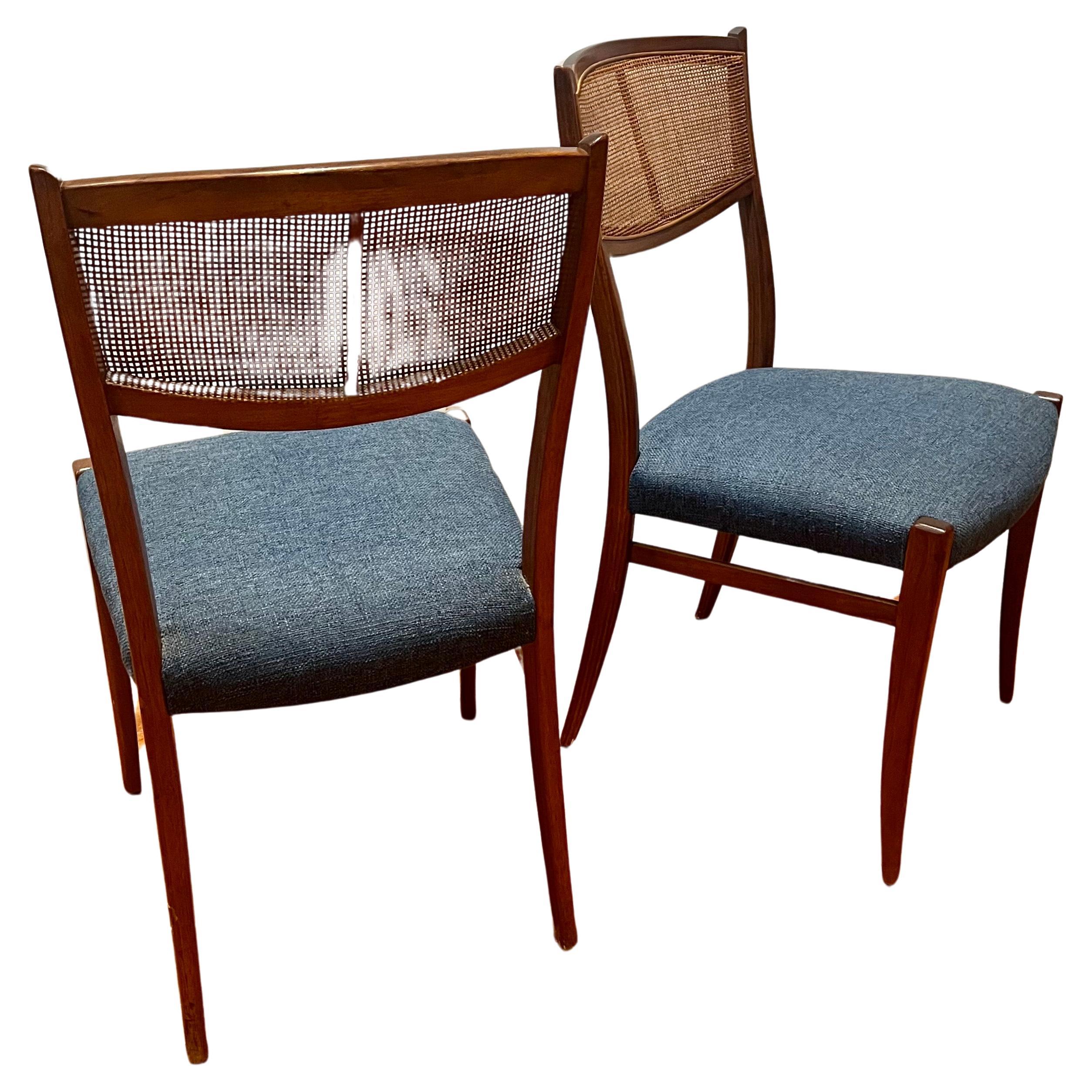 Pair of American Mid century Modern Walnut Desk/Dining Chairs 1