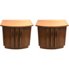 Pair of American Mid-Century Modern Walnut Night Stands