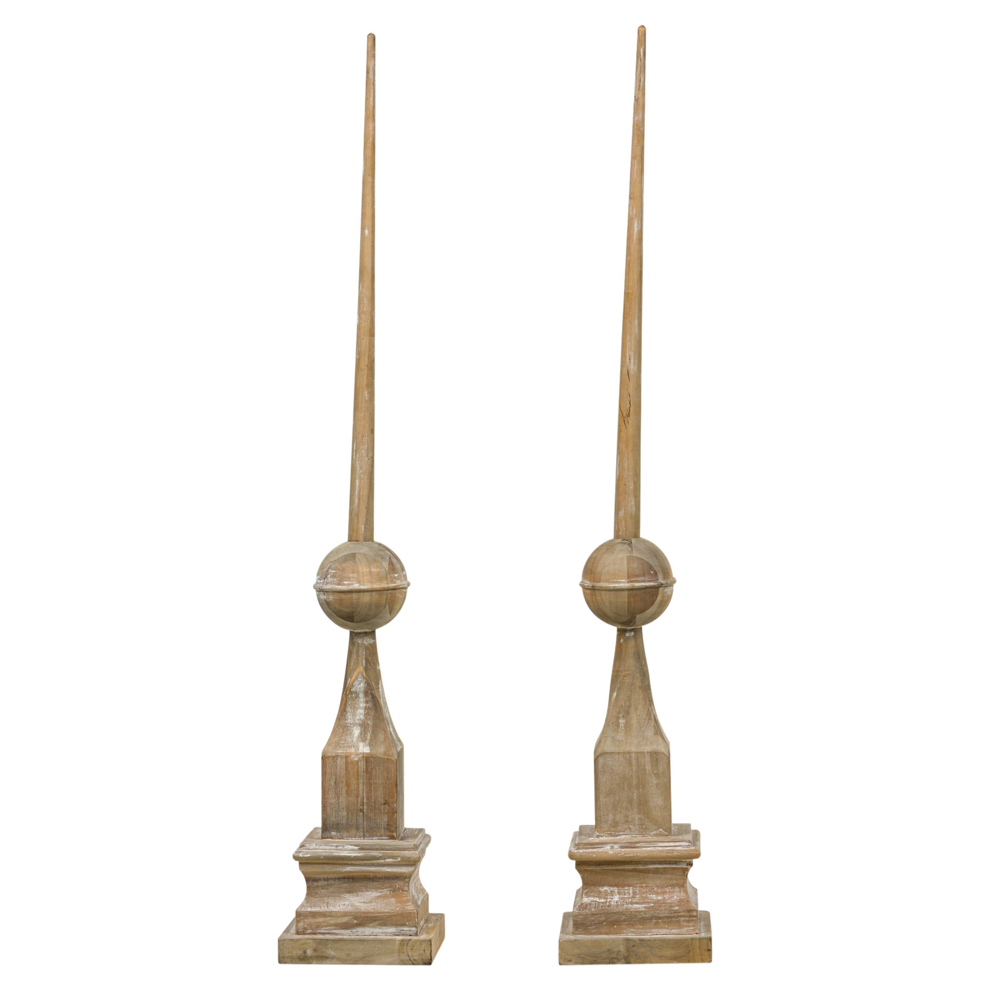 Pair of American Mid-Century Wooden Architectural Elements For Sale
