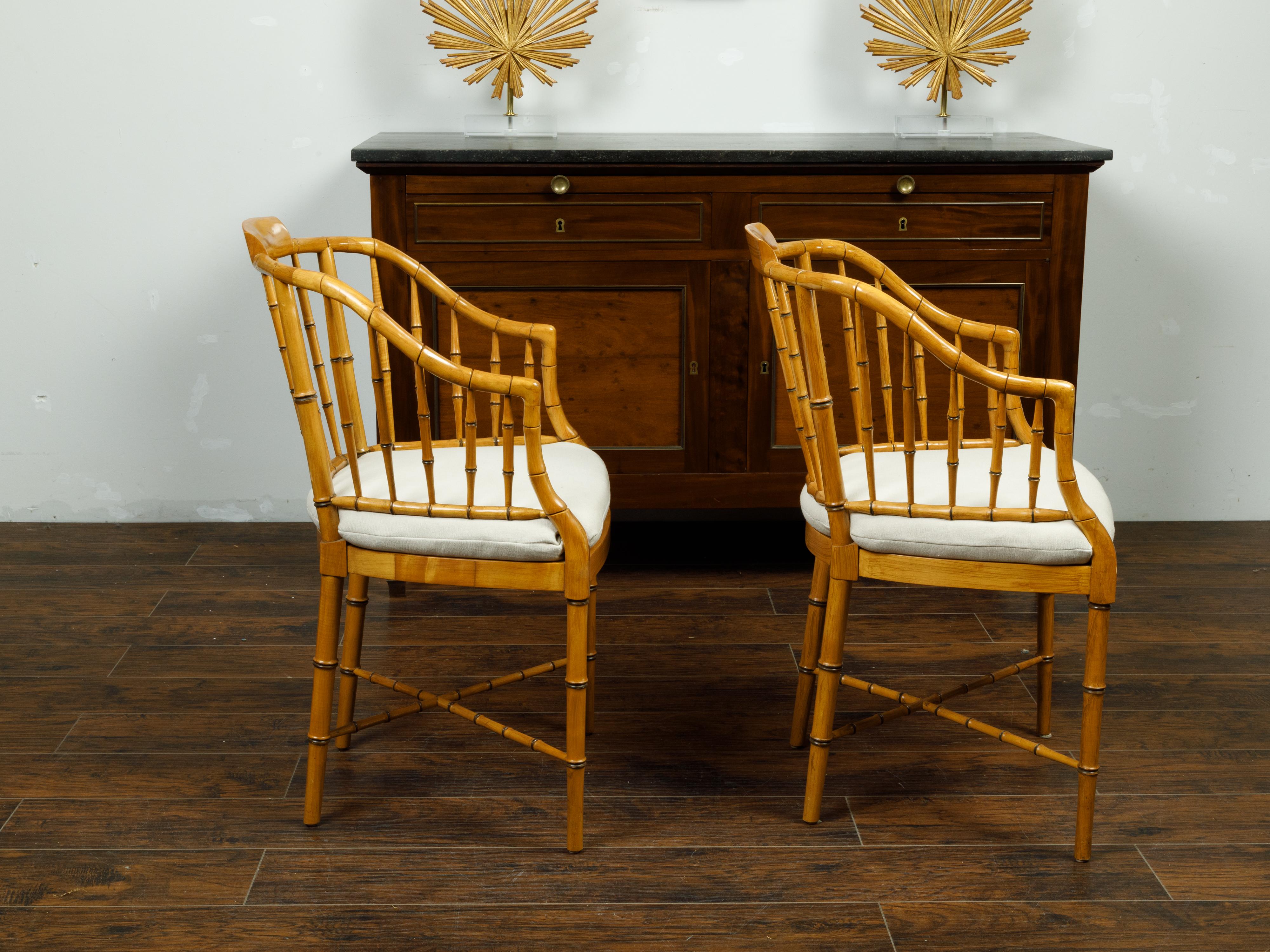 vintage faux bamboo chairs