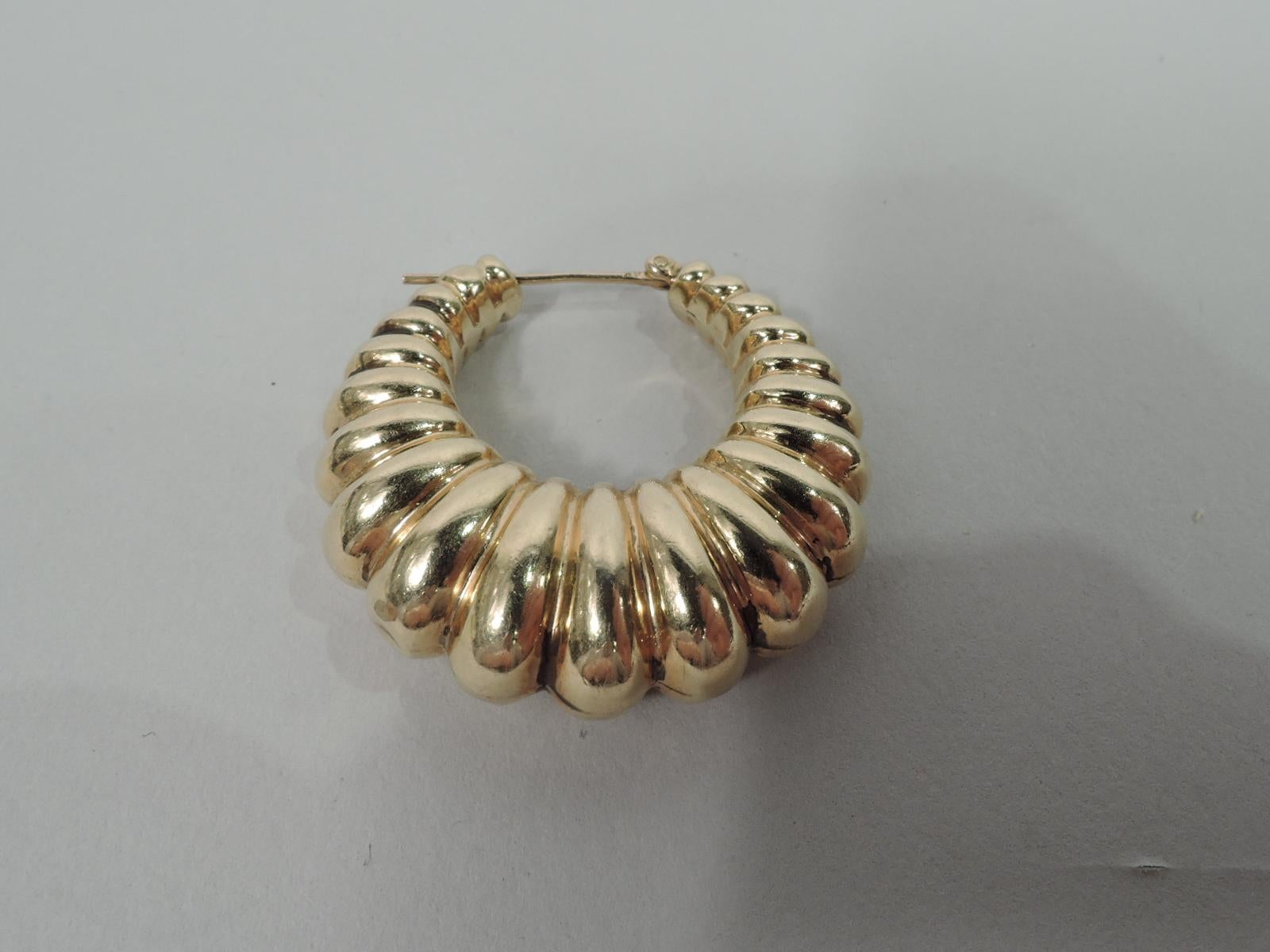 gold hoop earrings with post back
