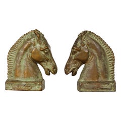 Pair of American Midcentury McClelland Barclay Bronze Horse Head Bookends