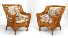 Coppia di poltrone Mission americane in vimini