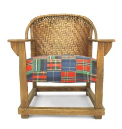Pair of Old Hickory Plaid Armchairs