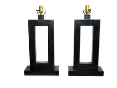 Pair of American Modern Rubbed Bronze Table Lamps, Laurel Lamp Company