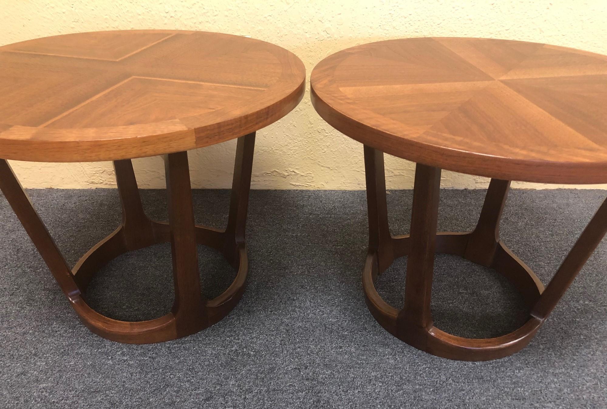 Pair of American Modern Walnut End / Side Tables by Lane Furniture 5