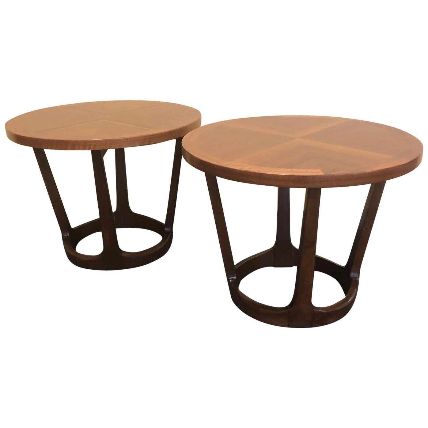 Pair of American Modern Walnut End / Side Tables by Lane Furniture
