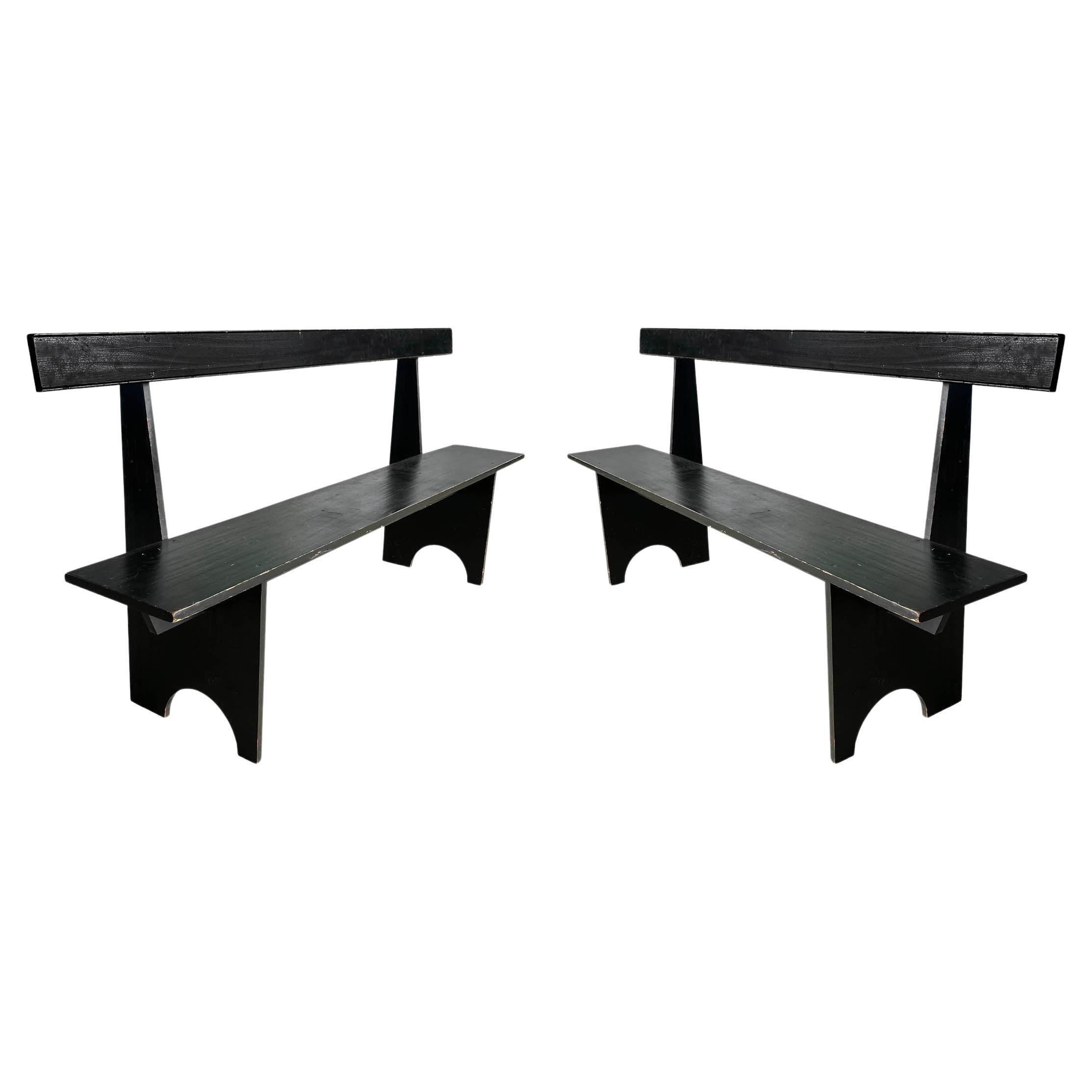 Pair of American Modernist Shaker-Inspired Benches