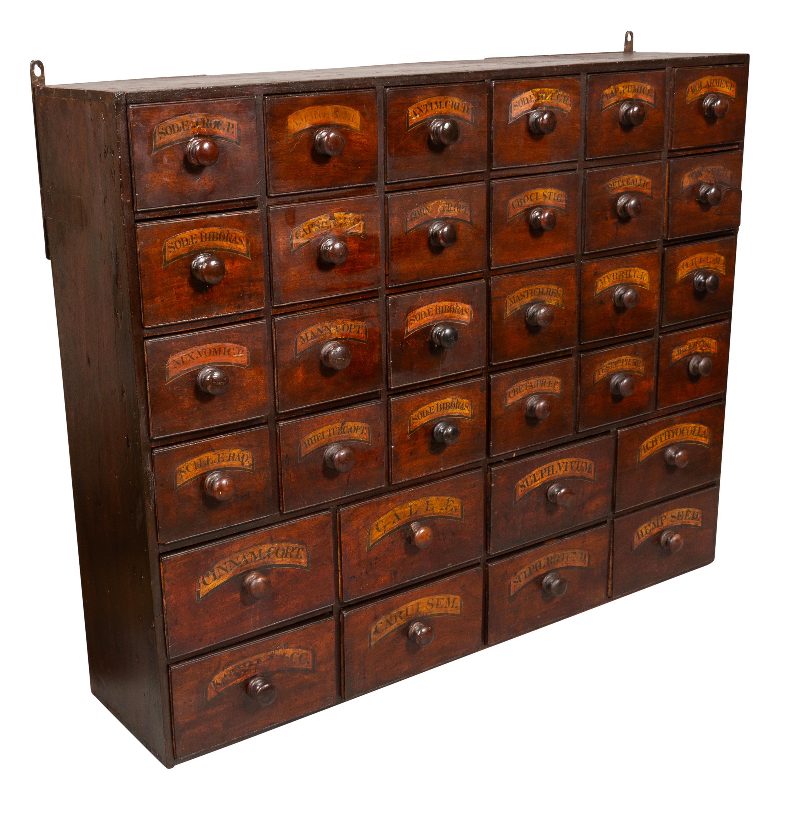 Pair Of American Pine Apothecary Chests In Fair Condition For Sale In Essex, MA