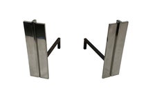 Pair of American Polished Steel Art Deco Andirons, Donald Deskey