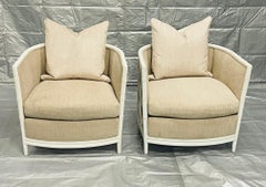 Pair of American Rattan Barrel Armchairs by McGuire, San Francisco