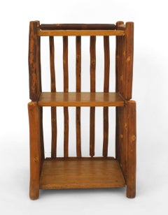 Pair of American Rustic Old Hickory Two-Tier Bedside End Tables