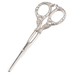 Pair of American silvered steel grape shears, 1910-30