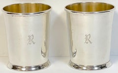 Pair of American Sterling Mint Julep Cups with Gold Washed Interiors